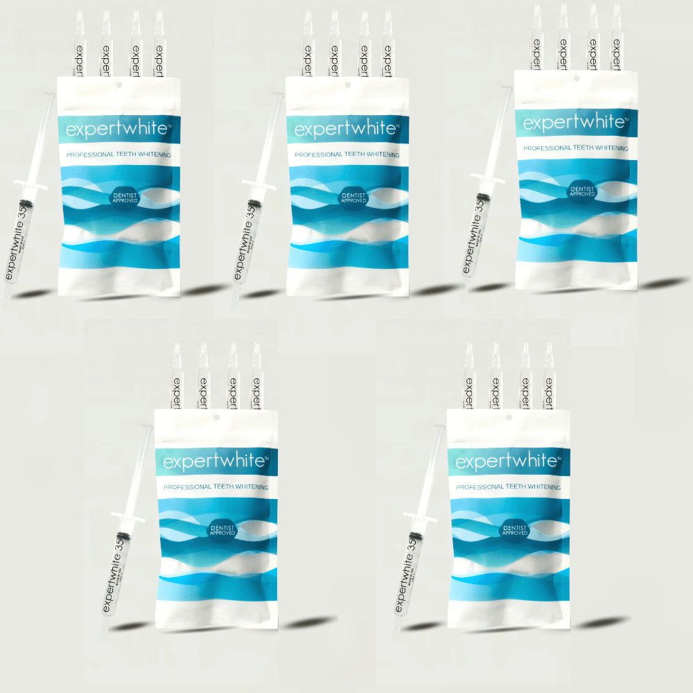 Expertwhite Teeth Whitening Gels 5 Packs (20-Gels) Save 50% QuickGlo Pro Bright Gel (22% CP 45-Minute/Night Treatment)"