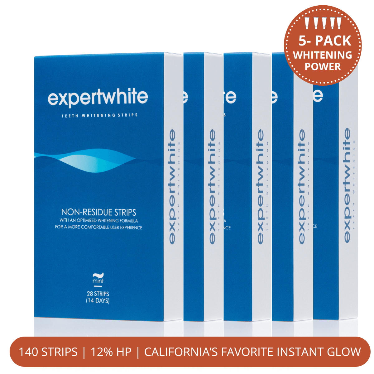 Expertwhite Teeth Whitening strips 5-Pack (LIMITED 40% OFF) Max+ Instant Glow Strips