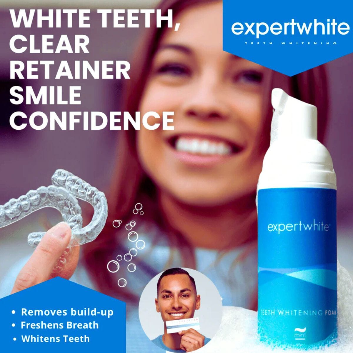 Expertwhite Aligner Retainer Cleaner Aligner & Retainer Cleaner + Whitening Foam – Freshen, Clean & Brighten USA| Expertwhite