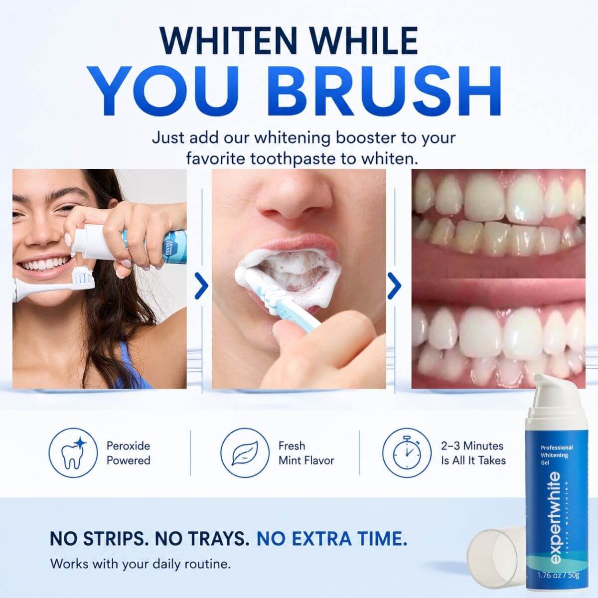 Expertwhite Teeth Whitening Gels Expertwhite WhiteBoost Peroxide Whitening Booster Gel. Turn your favorite toothpaste into a whitening powerhouse.
