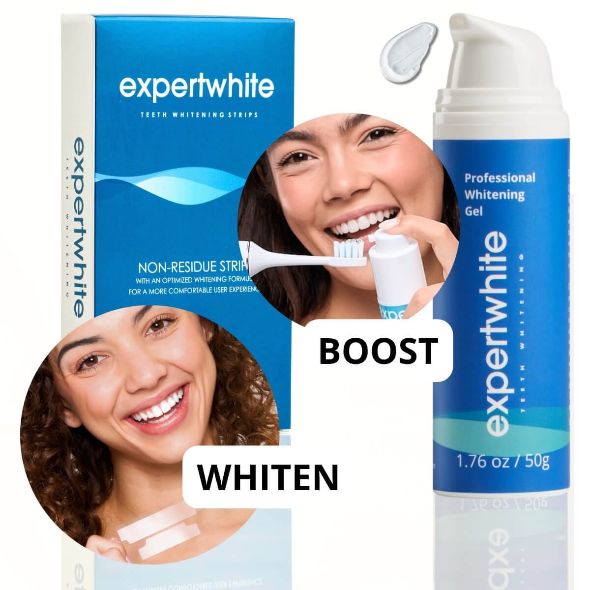 Expertwhite Teeth Whitening strips 🙌 BUNDLE & SAVE: STRIPS + BOOSTER GEL SAVE $10 THE EXPERTWHITE TEETH WHITENING STRIPS™ — for a Visibly Whiter Smile.