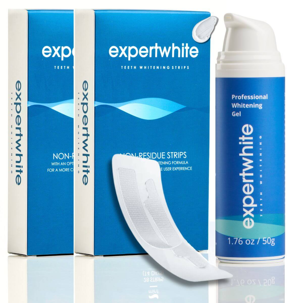 Expertwhite Teeth Whitening strips Maximum Whitening System (Two Packs + Booster Gel) Expertwhite ProStrips™ - Dentist-Grade Teeth Whitening Strips