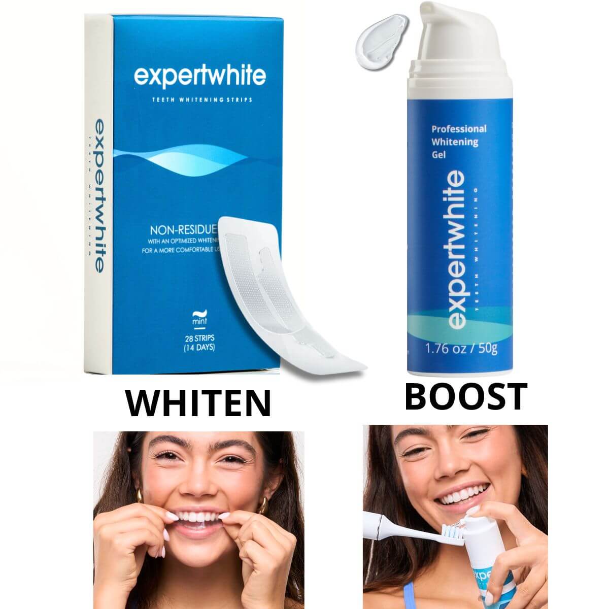 Expertwhite Teeth Whitening strips Popular: MaxStrips™ + WhiteBoost™ MaxStrips™