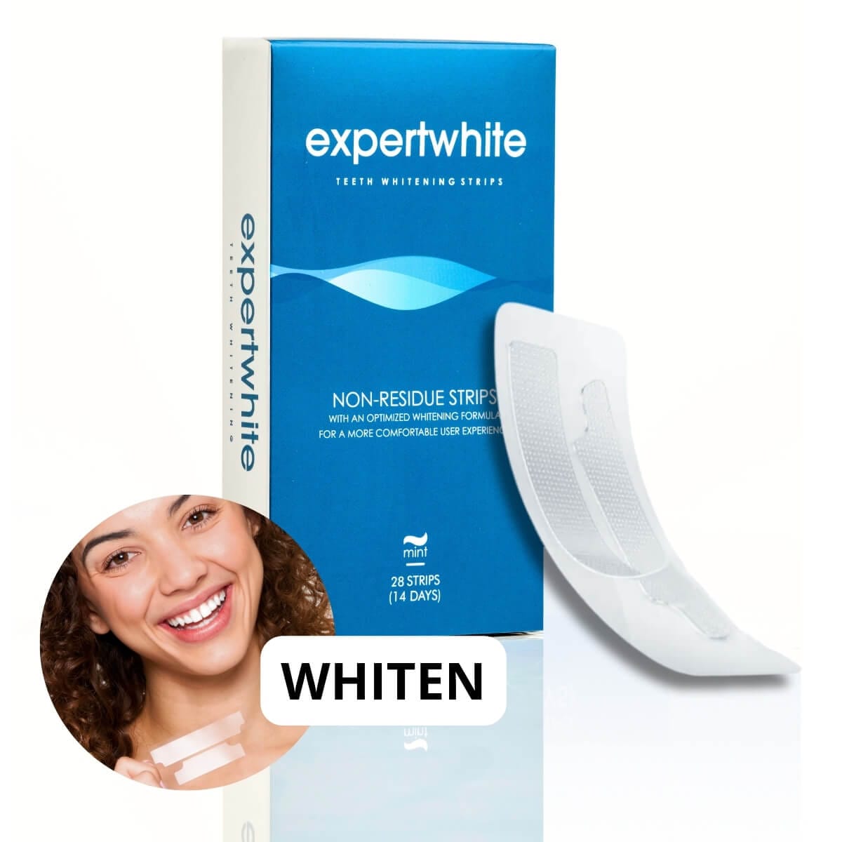 Expertwhite Teeth Whitening strips THE EXPERTWHITE TEETH WHITENING STRIPS™ — for a Visibly Whiter Smile.
