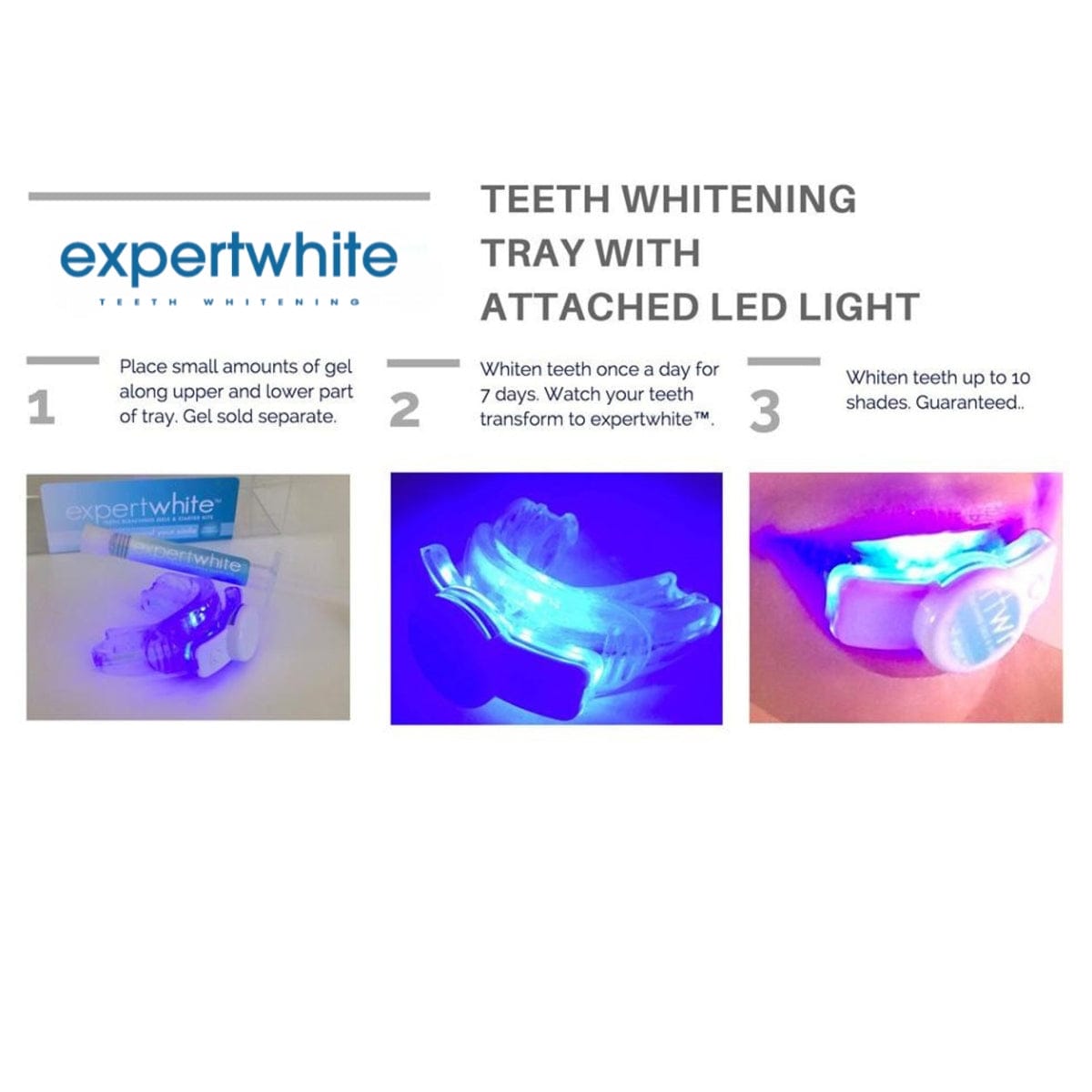 Expertwhitening Teeth Whitening Gels LED Teeth Whitening Tray – Blue Light Accelerated Teeth Whitening | Expertwhite