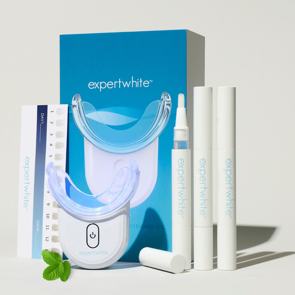 Expertwhite Professional LED Teeth Whitening Kit for Sensitive Teeth | Brush-on Gel Pen For Precision Application and Dual Light LED For Insane Whitening and Red Light To Support Healthy Gums.